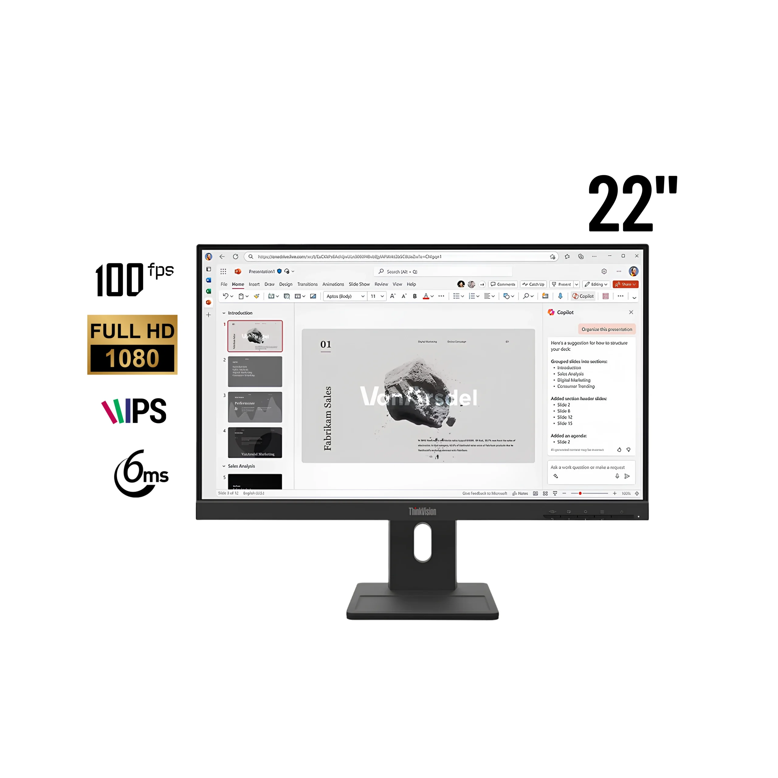 lenovo thinkvision e22 40, 21.5 64c9mar6la